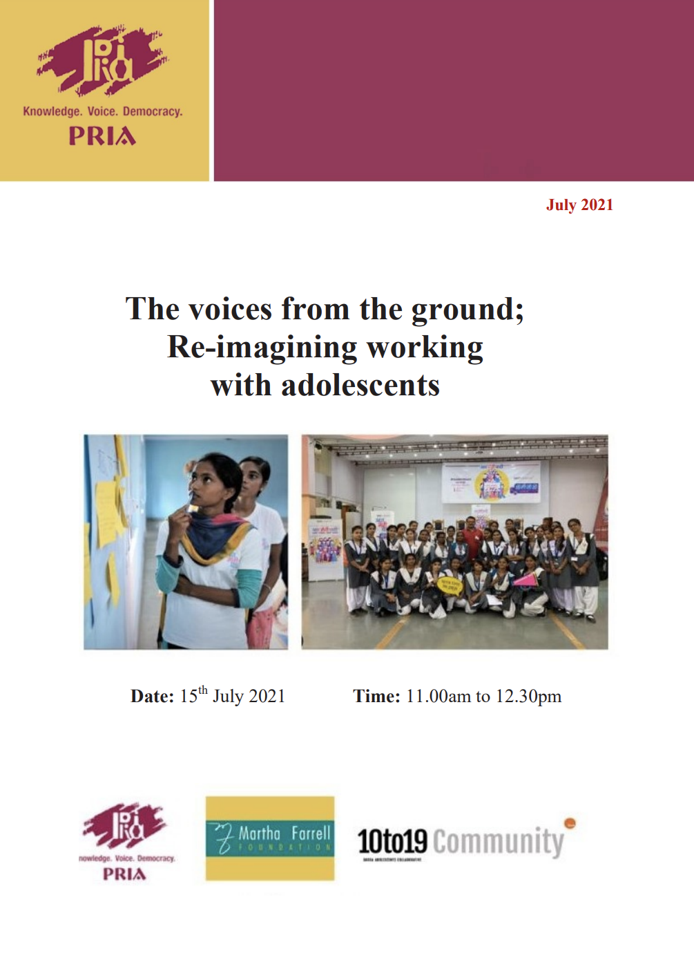 The Voices from the Ground: Reimagining Working with Adolescents